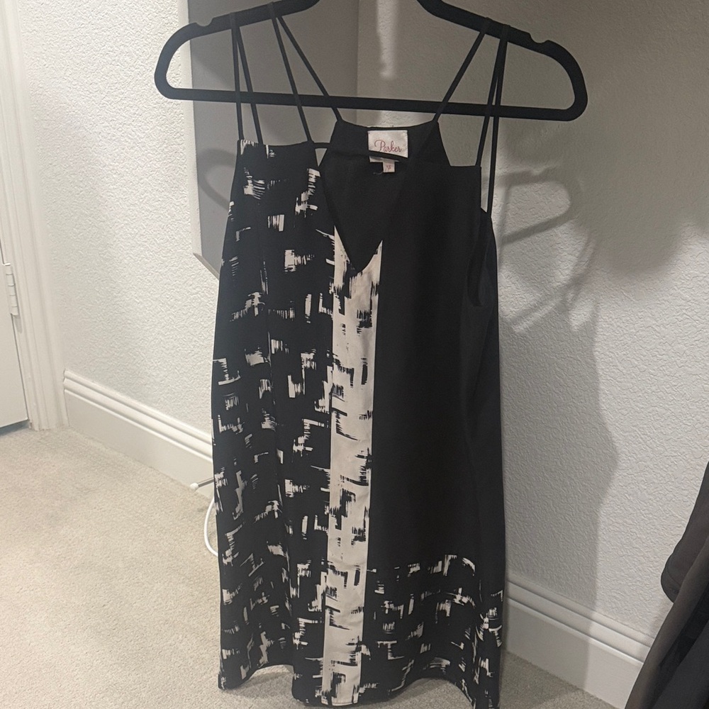 Parker Black and Cream Mini Dress